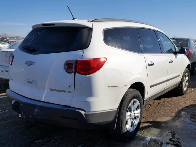 1GNKVFED8CJ278014 - 2012 CHEVROLET TRAVERSE L WHITE photo 4