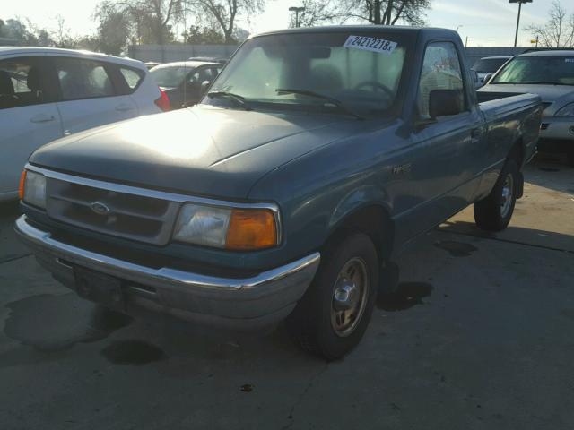 1FTCR10A1VUD25399 - 1997 FORD RANGER GREEN photo 2