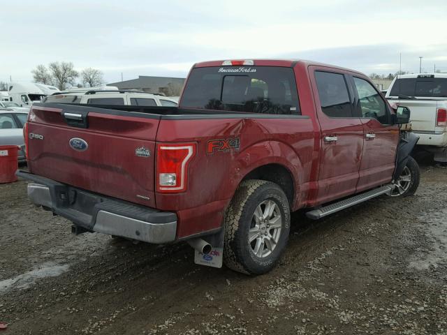 1FTEW1EF6GKD44941 - 2016 FORD F150 SUPER RED photo 4