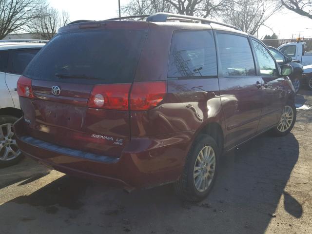 5TDBK23C67S005604 - 2007 TOYOTA SIENNA LE RED photo 4