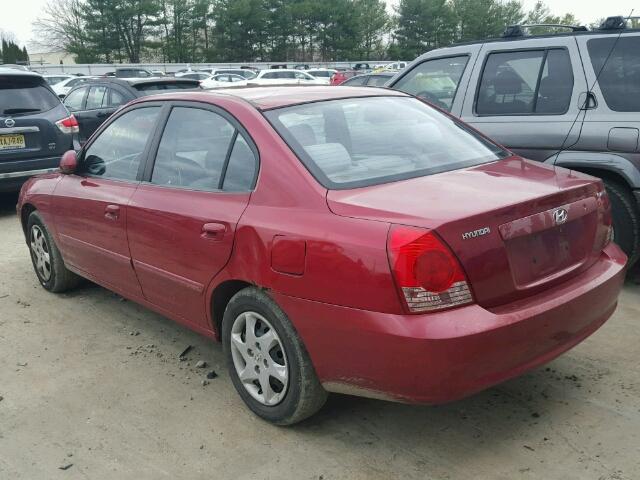 KMHDN46D74U719972 - 2004 HYUNDAI ELANTRA GL RED photo 3