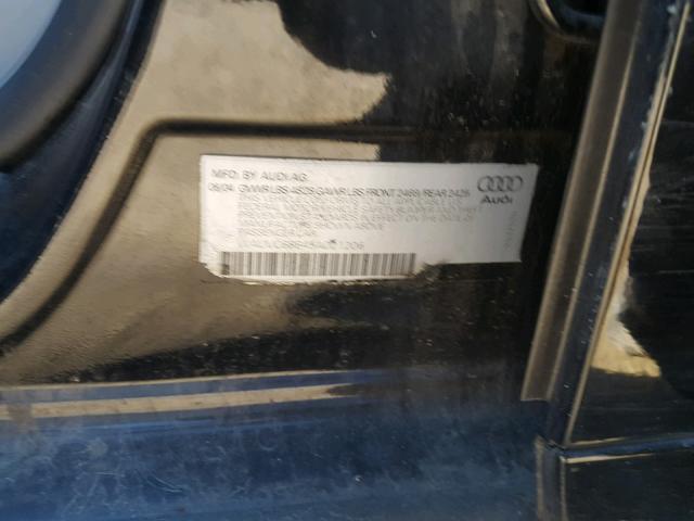 WAUVC68E45A021206 - 2005 AUDI A4 1.8T AV BLACK photo 10