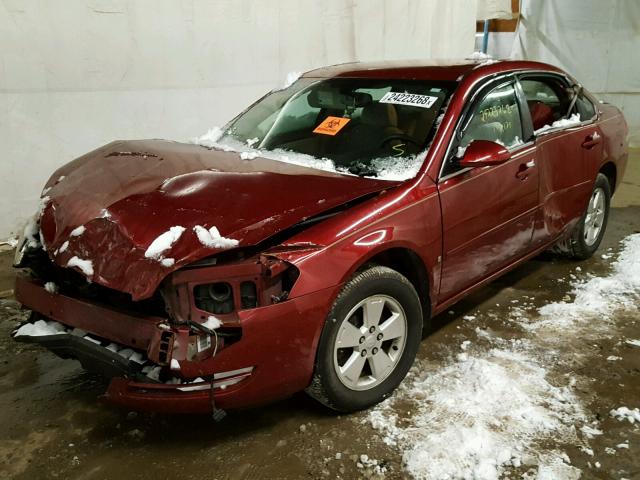 2G1WT58K679312630 - 2007 CHEVROLET IMPALA LT RED photo 2