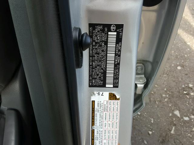 JTDKB20U567063984 - 2006 TOYOTA PRIUS SILVER photo 10