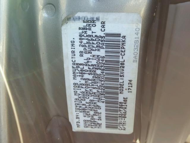 4T1BG22K3XU463246 - 1999 TOYOTA CAMRY CE SILVER photo 10