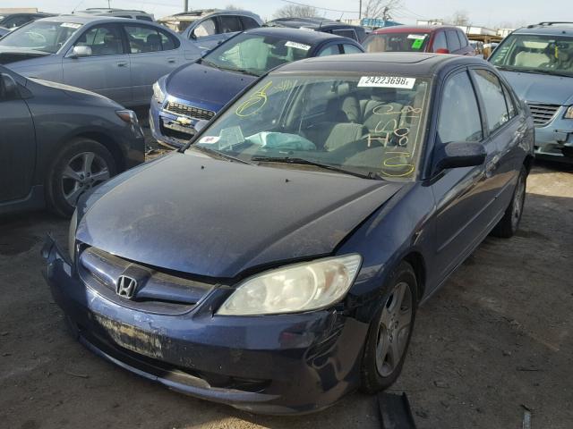 2HGES26855H539906 - 2005 HONDA CIVIC EX BLUE photo 2