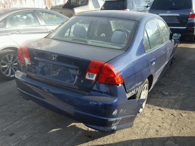 2HGES26855H539906 - 2005 HONDA CIVIC EX BLUE photo 4