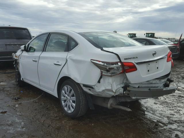 3N1AB7AP0GY237304 - 2016 NISSAN SENTRA S WHITE photo 3