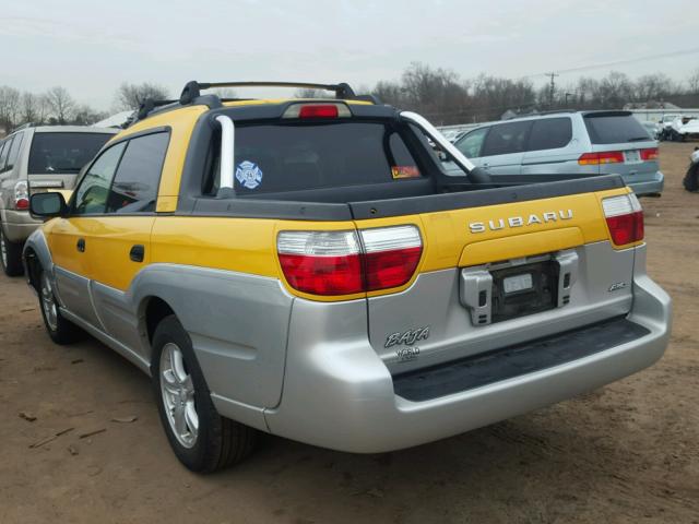 4S4BT62C737111937 - 2003 SUBARU BAJA SPORT YELLOW photo 3