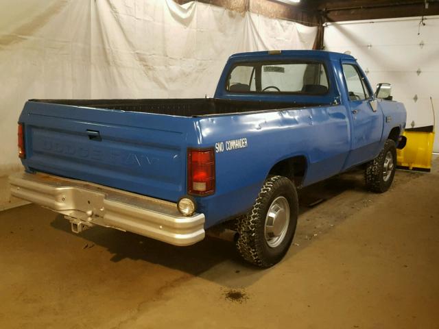 1B7KM36Z1LS665177 - 1990 DODGE W-SERIES W BLUE photo 4