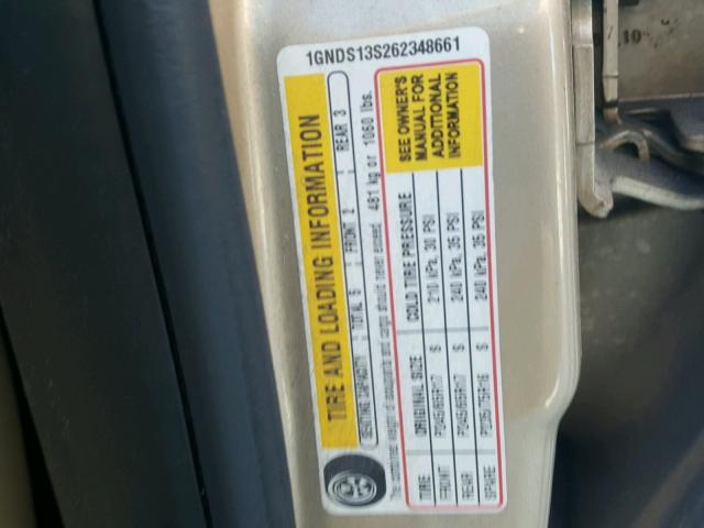 1GNDS13S262348661 - 2006 CHEVROLET TRAILBLAZE GOLD photo 10