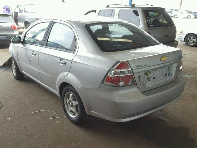 KL1TG56E49B352659 - 2009 CHEVROLET AVEO LT SILVER photo 3