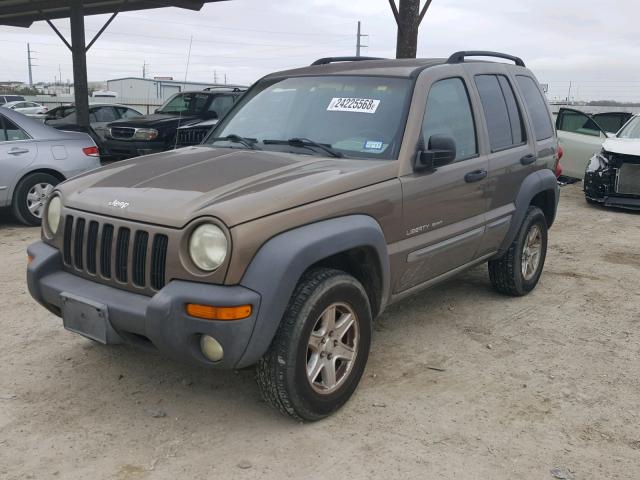 1J4GK48K52W139833 - 2002 JEEP LIBERTY SP TAN photo 2