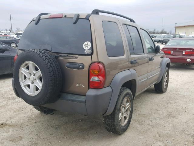 1J4GK48K52W139833 - 2002 JEEP LIBERTY SP TAN photo 4