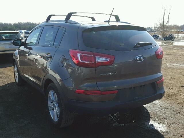 KNDPB3A23C7222991 - 2012 KIA SPORTAGE B BROWN photo 3