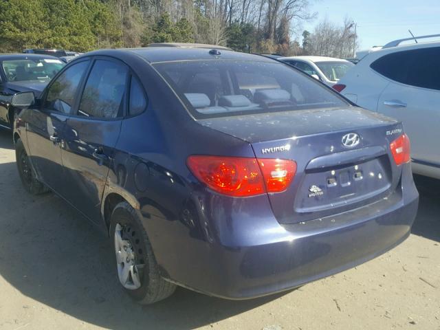 KMHDU46D98U477470 - 2008 HYUNDAI ELANTRA GL BLUE photo 3