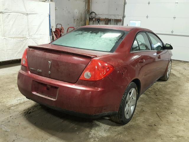 1G2ZG57B484277539 - 2008 PONTIAC G6 BASE MAROON photo 4