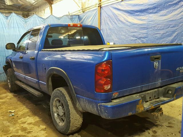 3D7KS28D87G712872 - 2007 DODGE RAM 2500 S BLUE photo 3