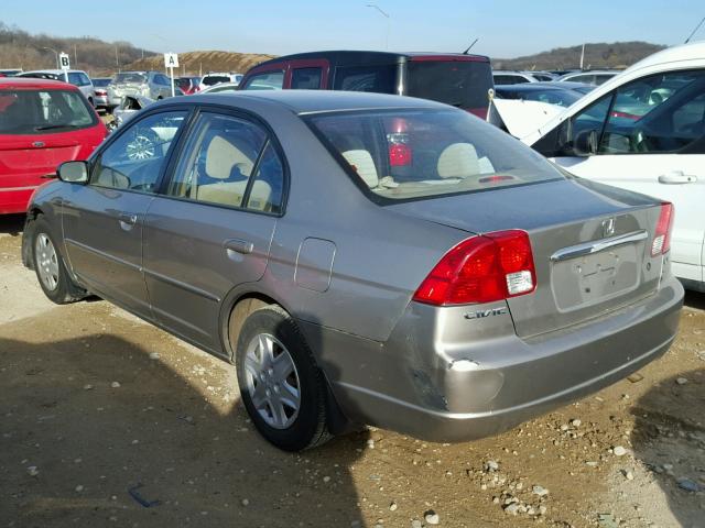 1HGES16543L016618 - 2003 HONDA CIVIC LX SILVER photo 3