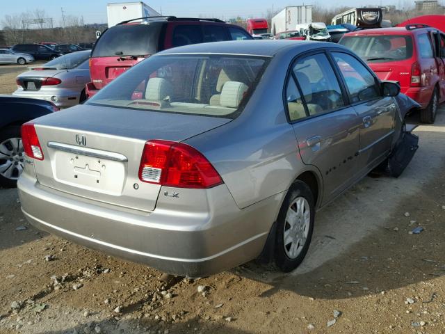 1HGES16543L016618 - 2003 HONDA CIVIC LX SILVER photo 4