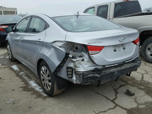 5NPDH4AEXBH043410 - 2011 HYUNDAI ELANTRA GL SILVER photo 3