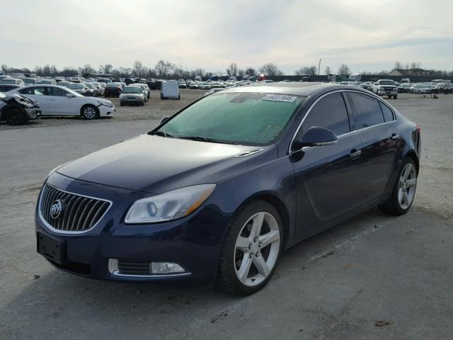 2G4GT5GV0C9203559 - 2012 BUICK REGAL PREM BLUE photo 2