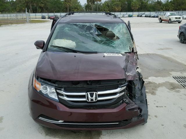 5FNRL5H69FB108325 - 2015 HONDA ODYSSEY EX MAROON photo 9