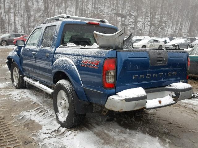 1N6ED27Y21C357288 - 2001 NISSAN FRONTIER C BLUE photo 3