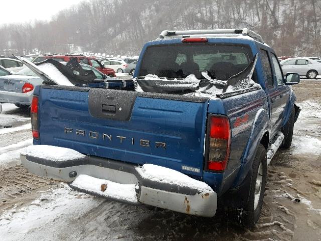 1N6ED27Y21C357288 - 2001 NISSAN FRONTIER C BLUE photo 4