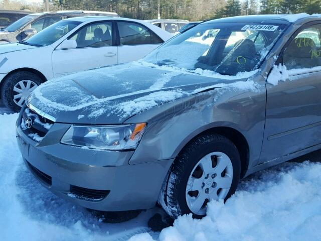 5NPET46C28H335894 - 2008 HYUNDAI SONATA GLS GRAY photo 9