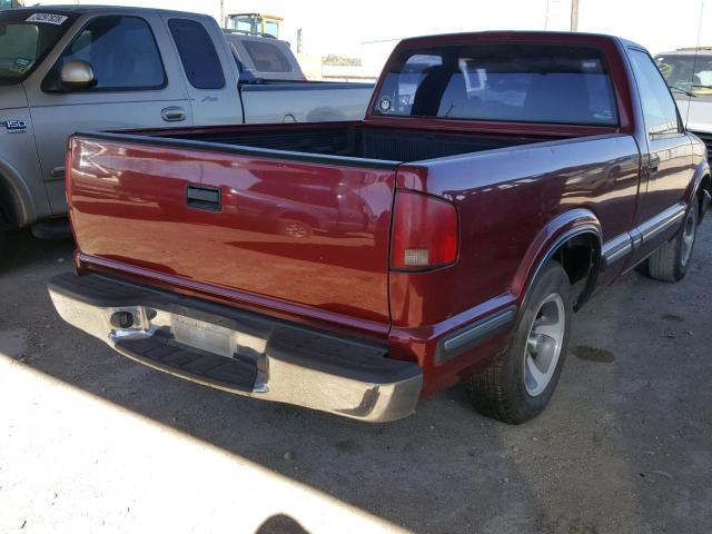 1GCCS1440WK145028 - 1998 CHEVROLET S TRUCK S1 BURGUNDY photo 4