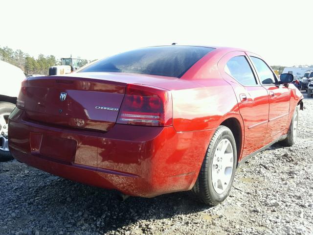 2B3KA43G87H842503 - 2007 DODGE CHARGER SE RED photo 4