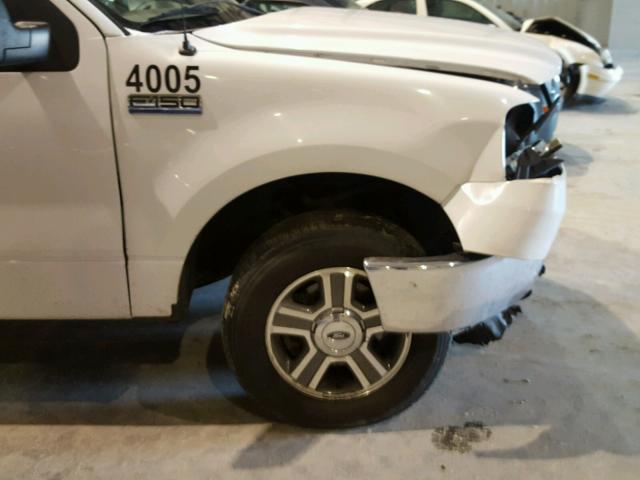 1FTRF12W77NA83274 - 2007 FORD F150 WHITE photo 9