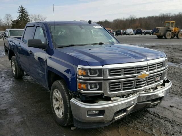 3GCUKRECXEG138070 - 2014 CHEVROLET SILVERADO BLUE photo 1