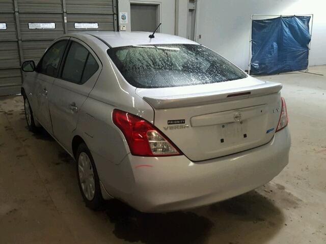 3N1CN7AP0DL850659 - 2013 NISSAN VERSA S SILVER photo 3