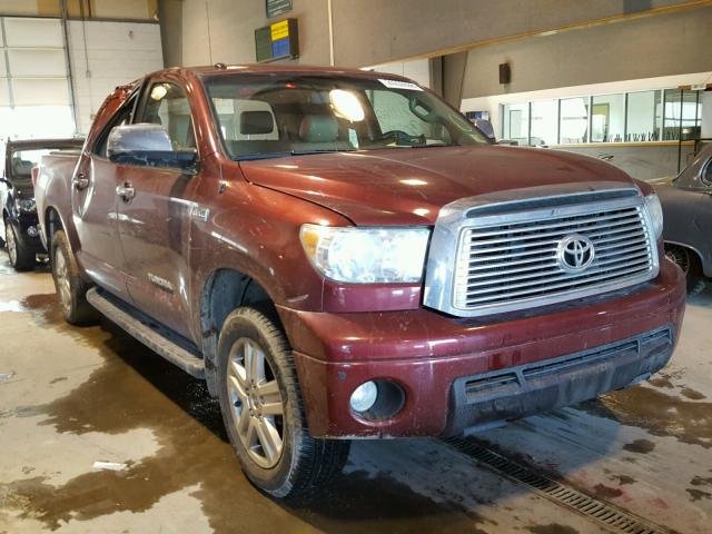 5TFHY5F14AX114780 - 2010 TOYOTA TUNDRA CRE BURGUNDY photo 1