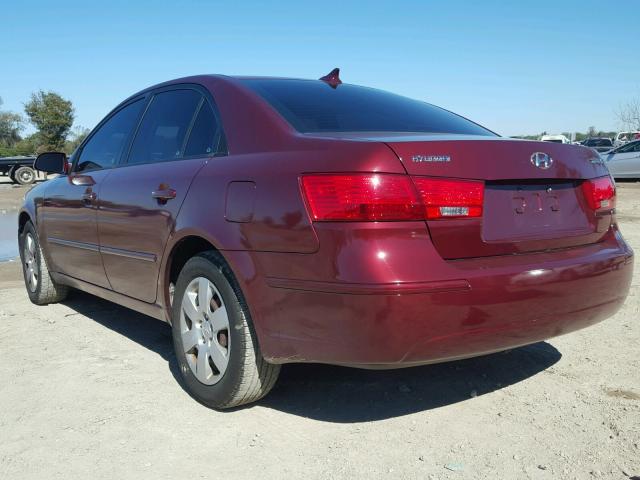 5NPET46C09H472009 - 2009 HYUNDAI SONATA GLS BURGUNDY photo 3