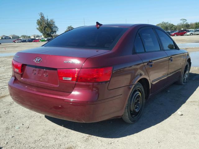 5NPET46C09H472009 - 2009 HYUNDAI SONATA GLS BURGUNDY photo 4