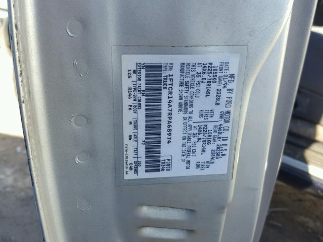 1FTCR14A7RPA68974 - 1994 FORD RANGER SUP SILVER photo 10