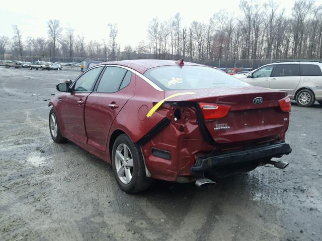 5XXGM4A70FG381927 - 2015 KIA OPTIMA LX RED photo 3