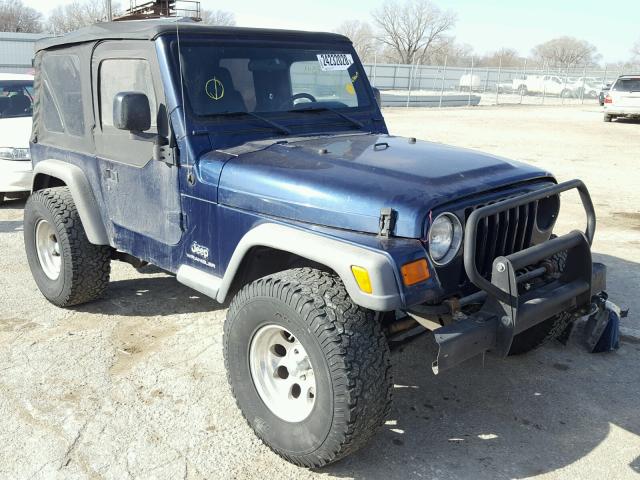 1J4FA291X4P700551 - 2004 JEEP WRANGLER / BLUE photo 1