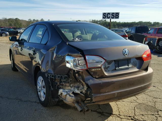 3VW1K7AJXEM410093 - 2014 VOLKSWAGEN JETTA BASE 棕色 照片 3