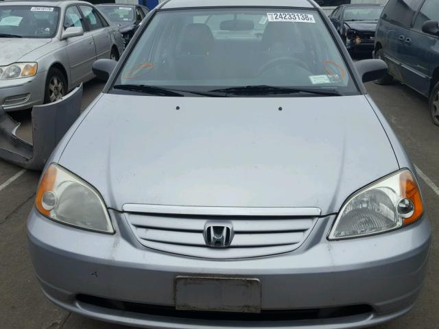 2HGES16543H534497 - 2003 HONDA CIVIC LX SILVER photo 9