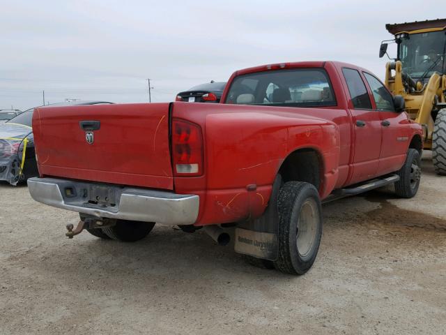 3D7MS48C65G757365 - 2005 DODGE RAM 3500 S RED photo 4