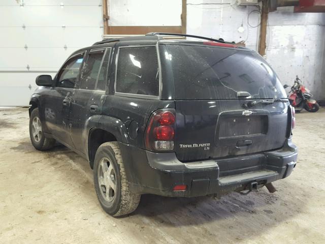 1GNDT13S062118257 - 2006 CHEVROLET TRAILBLAZE BLACK photo 3