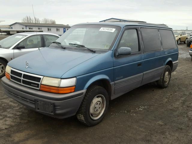 1B4GK54R1NX214893 - 1992 DODGE GRAND CARA BLUE photo 2