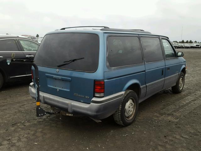 1B4GK54R1NX214893 - 1992 DODGE GRAND CARA BLUE photo 4