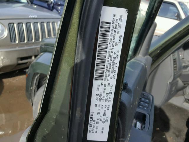 1J8GN28K09W520333 - 2009 JEEP LIBERTY SP GREEN photo 10