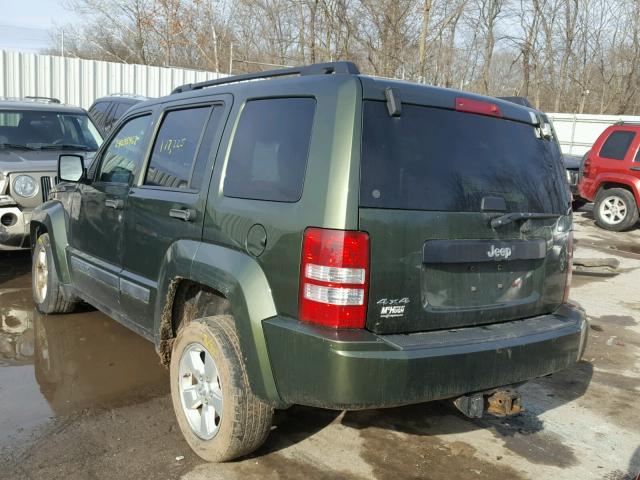 1J8GN28K09W520333 - 2009 JEEP LIBERTY SP GREEN photo 3