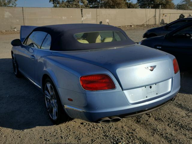 SCBGT3ZA6EC096034 - 2014 BENTLEY CONTINENTA BLUE photo 3